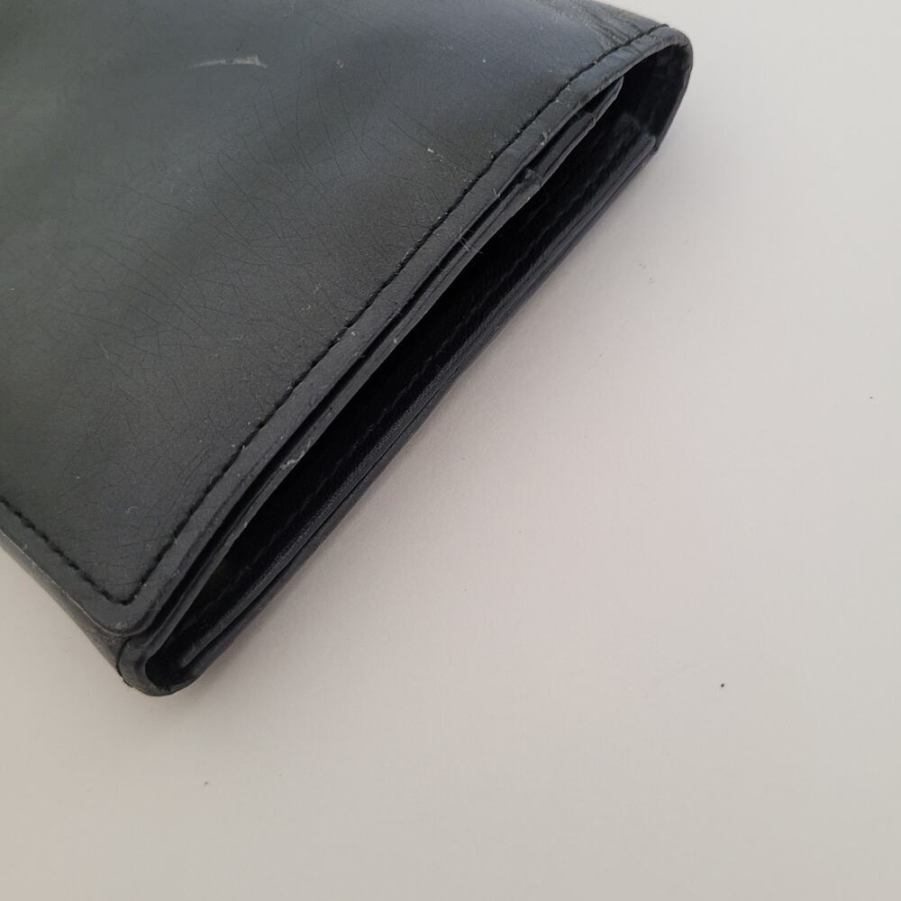 Yves Saint Laurent YSL Vintage Long Large Leather Wallet Black Logo Bifold Retro - Picture 11 of 12